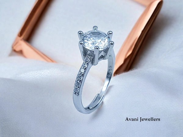 Silver Ladies Fancy Ring - 2.28, Adjustable