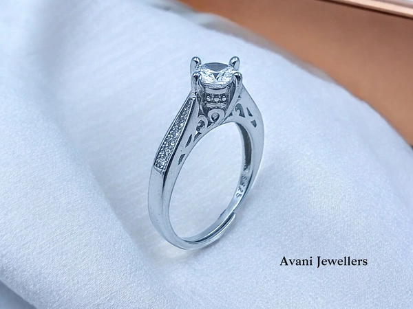 Silver Ladies Fancy Ring - 2.9, Adjustable