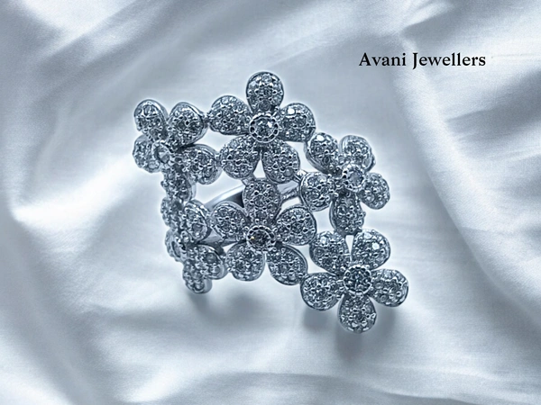 Silver Ladies Cocktail Ring - 6.19, 17