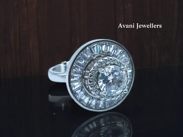 Silver Ladies Cocktail Ring - 6.93, 14
