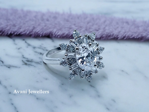 Silver Ladies Cocktail Ring - 3.41, 10