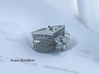 Silver Ladies Cocktail Ring - 5.65, 14