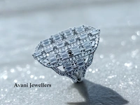 Silver Ladies Cocktail Ring - 7.5, 15