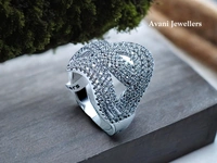 Silver Ladies Cocktail Ring - 5.33, 16