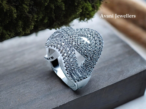 Silver Ladies Cocktail Ring - 5.33, 16