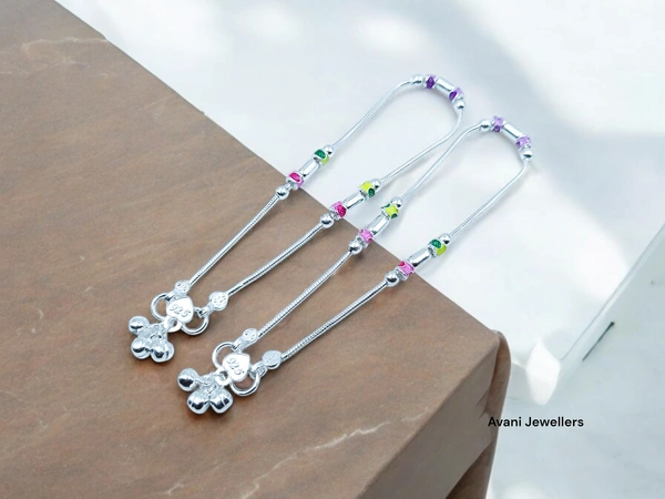 Silver Fancy Paayal - 28.7, 10.5 Inch
