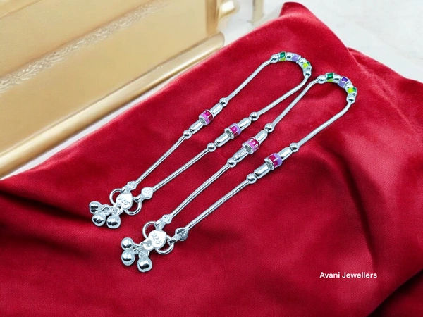 Silver Fancy Paayal - 10.5 Inch, 31.8