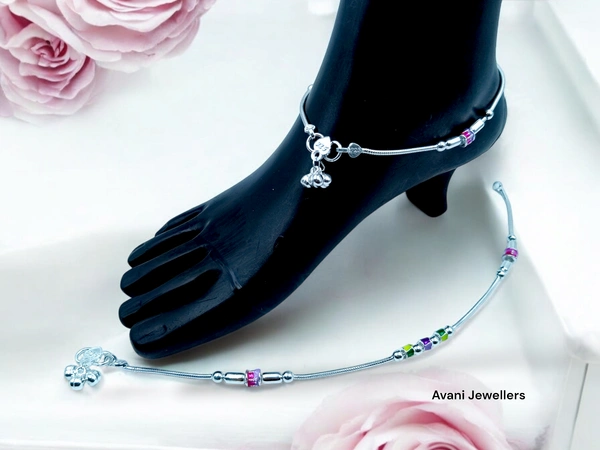 Silver Fancy Paayal - 31.8, 10.5 Inch