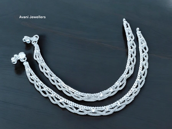 Silver Fancy Paayal - 10.5 Inch, 44.7