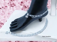 Silver Fancy Paayal - 44.7, 10.5 Inch