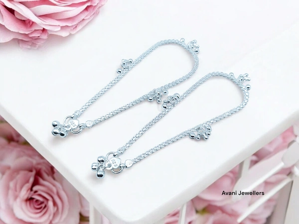 Silver Fancy Paayal - 27.8, 10.5 Inch