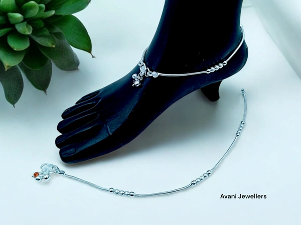 Silver Fancy Paayal - 25.4, 10.5 Inch