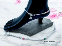 Silver Fancy Paayal - 37.2, 10.5 Inch