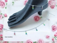 Silver Fancy Paayal - 12.66, 10.5 Inch