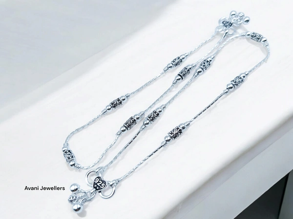 Silver Fancy Paayal - 10.5 Inch, 18.9