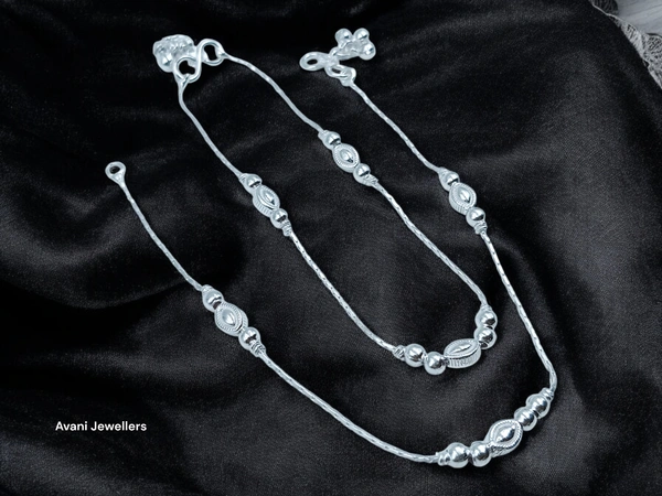 Silver Fancy Paayal - 10.5 Inch, 18.9