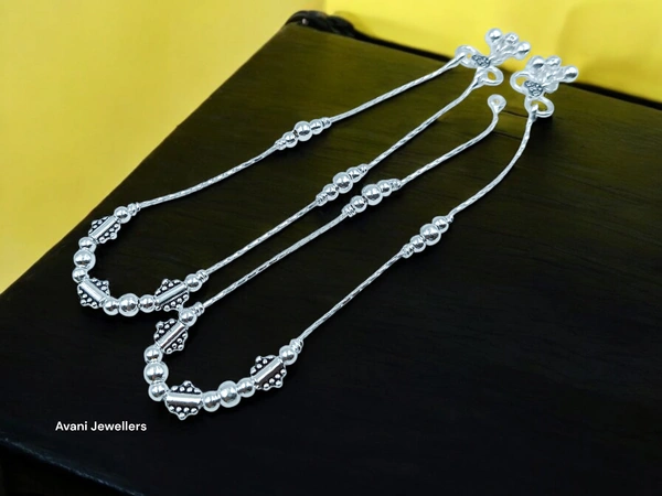 Silver Fancy Paayal - 10.5 Inch, 18