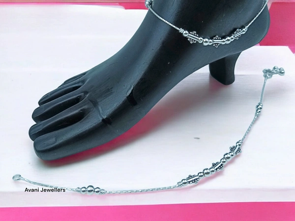 Silver Fancy Paayal - 10.5 Inch, 18
