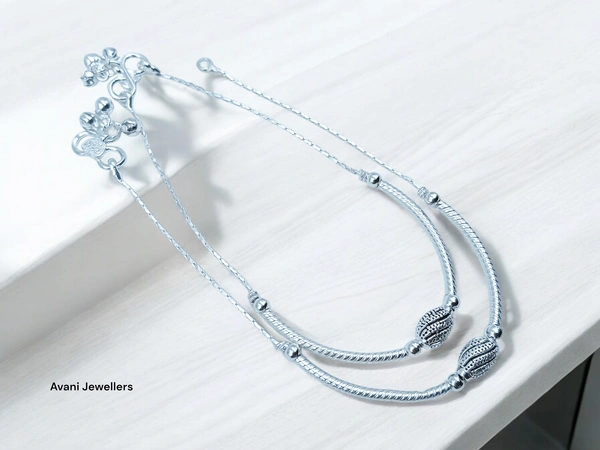 Silver Fancy Paayal - 10 Inch, 15.3