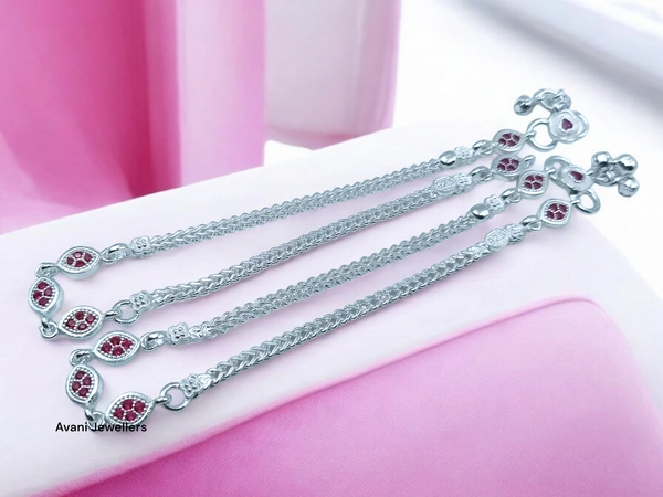 Silver Fancy Paayal - 10.5 Inch, 26.8