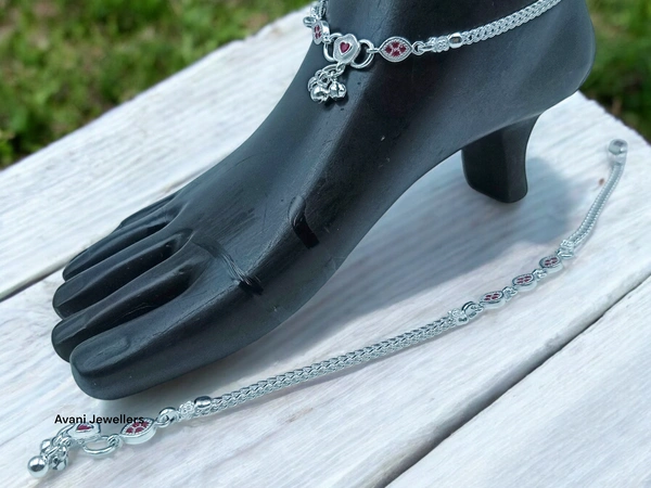 Silver Fancy Paayal - 26.8, 10.5 Inch