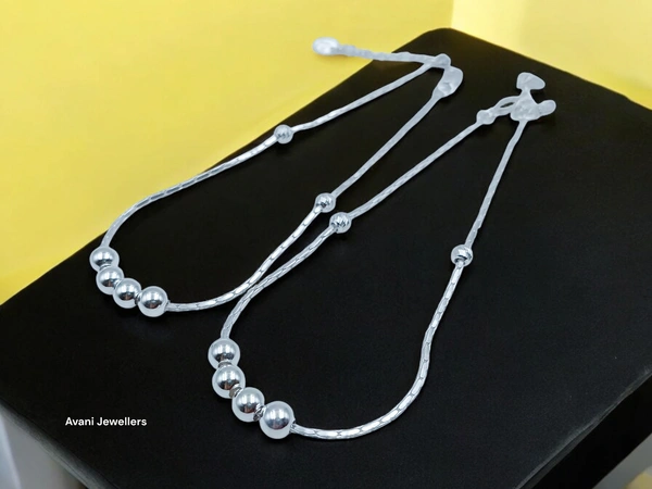 Silver Fancy Paayal - 10.5 Inch, 12.22