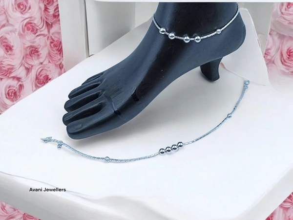 Silver Fancy Paayal - 12.22, 10.5 Inch