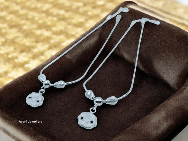 Silver Fancy Paayal - 10.5 Inch, 12.94