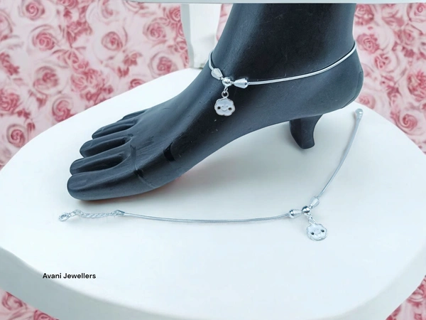 Silver Fancy Paayal - 12.94, 10.5 Inch