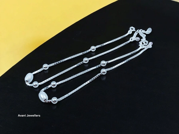 Silver Fancy Paayal - 10.5 Inch, 10.23