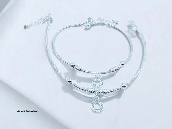 Silver Fancy Paayal - 10.5 Inch, 18.3