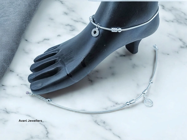 Silver Fancy Paayal - 10.5 Inch, 18.3