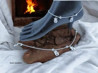 Silver Fancy Paayal - 15.46, 10.5 Inch