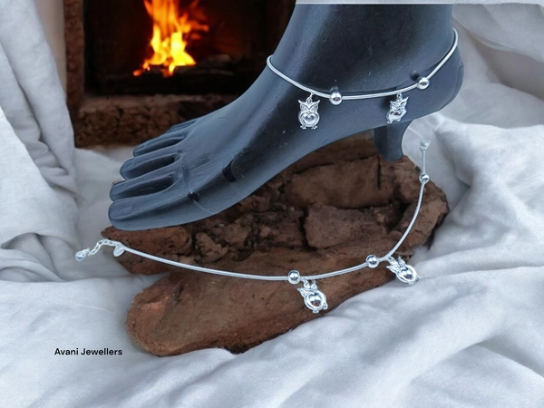 Silver Fancy Paayal - 15.46, 10.5 Inch