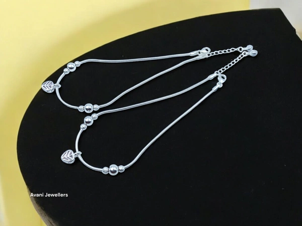 Silver Fancy Paayal - 10.5 Inch, 15.14