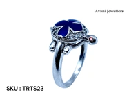 Silver Tortoise Fancy Ring - 3.68, 12, Blue