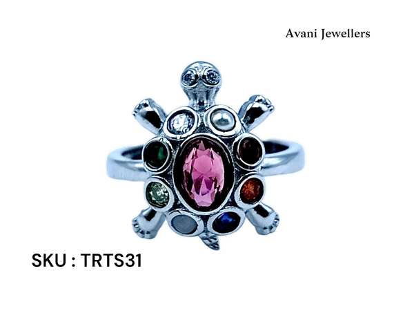 Silver Tortoise Fancy Ring - 6.82, 17