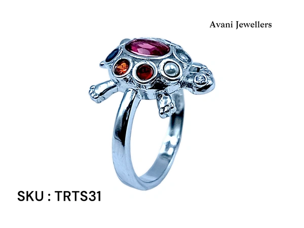 Silver Tortoise Fancy Ring - 6.82, 17