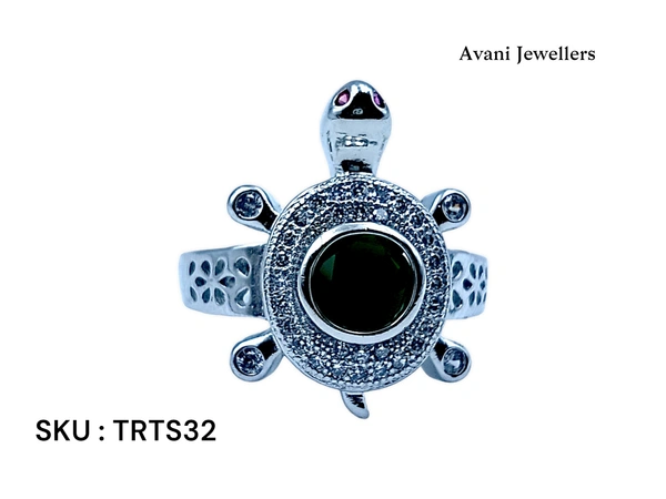 Silver Tortoise Fancy Ring - 6.19, 26, Violet Eggplant