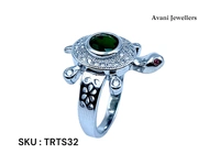 Silver Tortoise Fancy Ring - 6.19, 26, Violet Eggplant