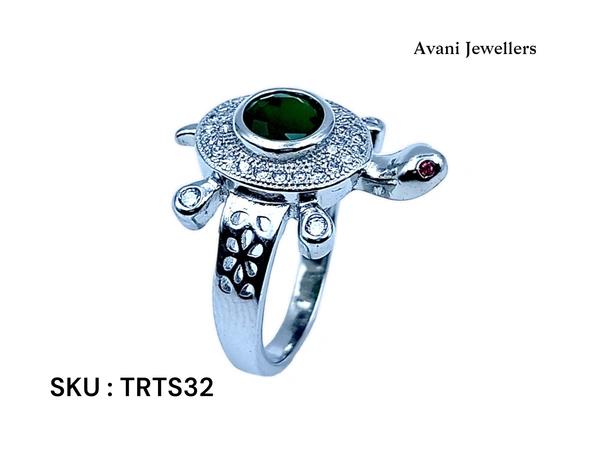 Silver Tortoise Fancy Ring - 6.19, 26, Violet Eggplant