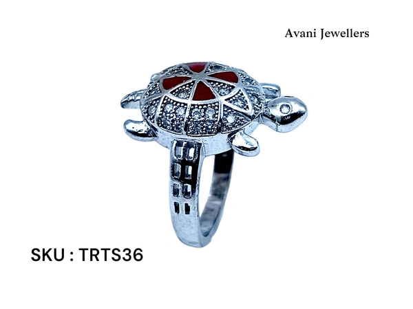Silver Tortoise Fancy Ring - 7, 18