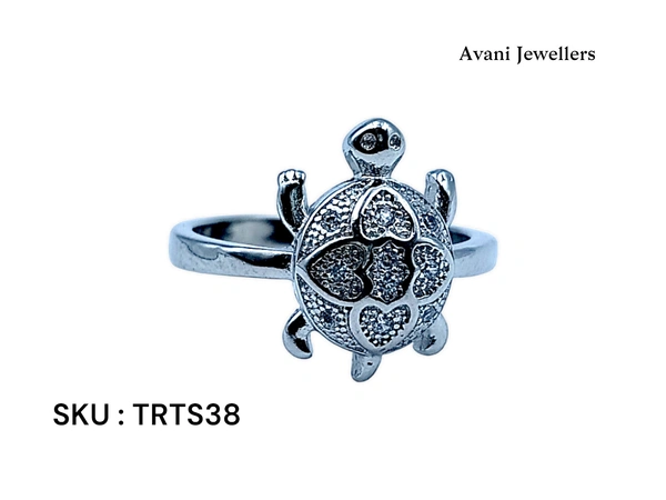 Silver Tortoise Fancy Ring - 3, 10