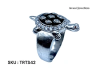 Silver Tortoise Fancy Ring - 6.66, 24, Red