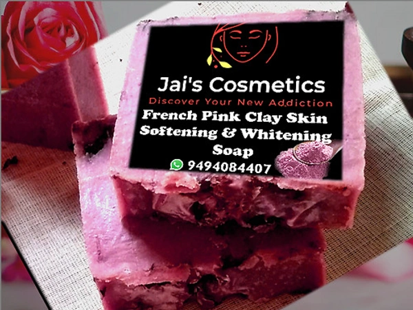 Jai's Cosmetics French Pink Clay Skin Softening & Whitening Soap - 90 - 100 g