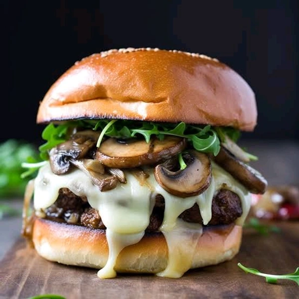 Carmalized Mushroom Hamburger (Combo)