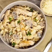 Chicken With Mushroom Pasta