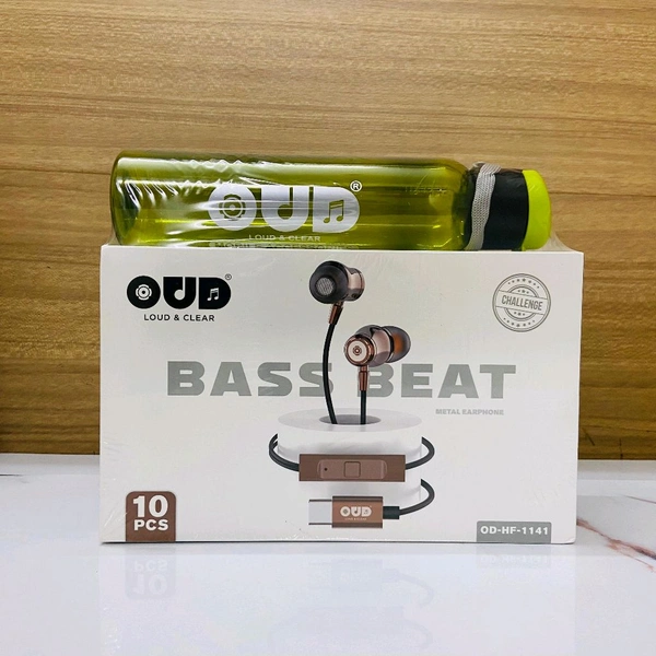 OUD OD-HF-1141 Bass Beat Type-C Earphone Metal And Megantic Ear (10PCS BOTTLE FREE)
