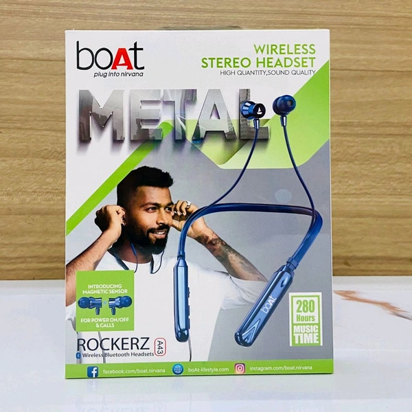 Boat Rockerz (A43) 💯% Og magnetic 🧲 on off+ Metal & Magnet 🧲 Ear China 🇨🇳 Double Packing