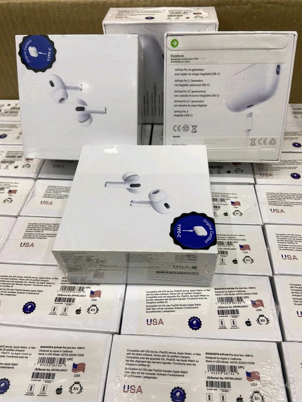 Airpod Pro2 💯% Og C type Pin Beep Sound+ Touch Volume Controller+ Magnet 🧲 Ear (WHITE 🤍)
